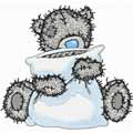 Teddy Bear with a pillow machine embroidery design